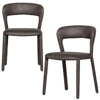 STUHL-SET 2 Stück  Lederlook  - Schwarz/Grau, MODERN, Kunststoff/Textil (51/76/56cm) - Livetastic