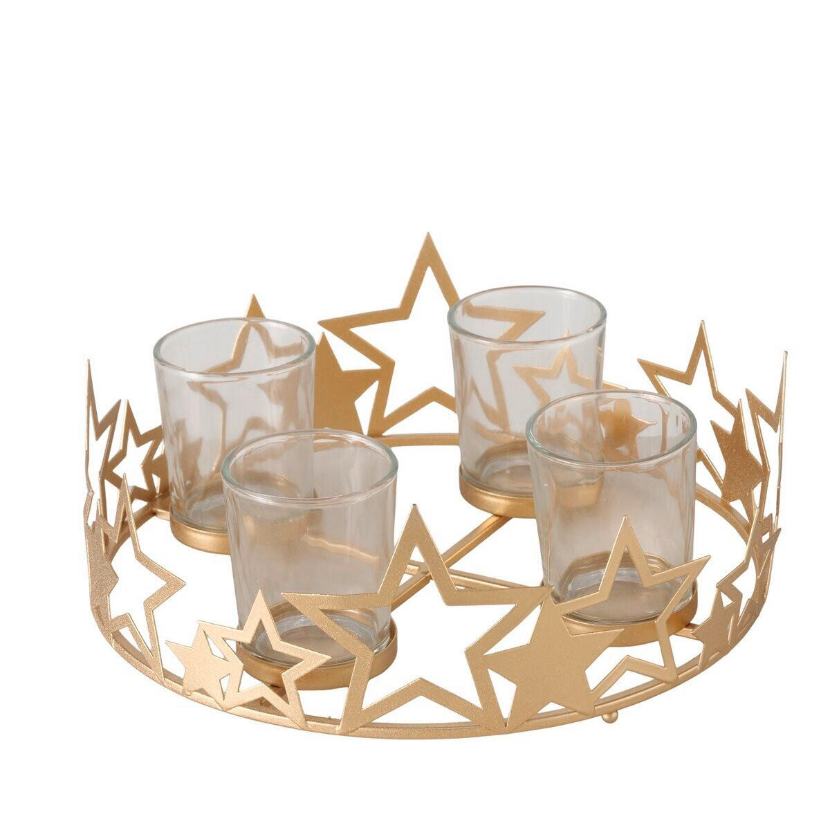 TEELICHTHALTER - Goldfarben, Basics, Metall (24/24/7cm)
