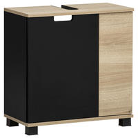 WASCHBECKENUNTERSCHRANK 59,8/62,4/32,6 cm  - Eichefarben/Schwarz, MODERN, Holzwerkstoff/Kunststoff (59,8/62,4/32,6cm) - Stylife
