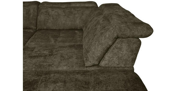 WOHNLANDSCHAFT  in Struktur Olivgrün  - Schwarz/Olivgrün, KONVENTIONELL, Textil/Metall (188/357/253cm) - Carryhome