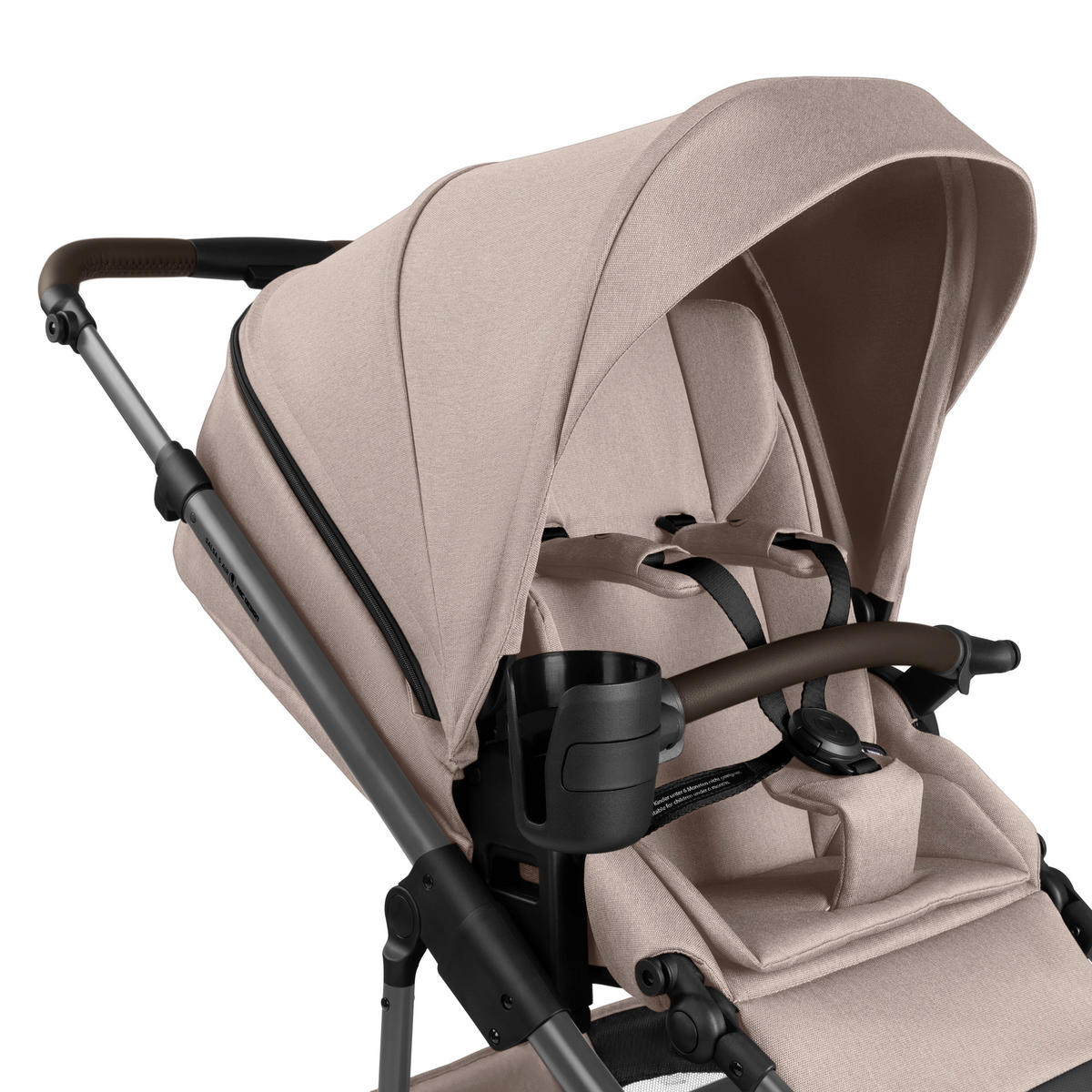 KINDERWAGENSET Salsa 5 Air 4in1 Set Calla  - Beigebraun/Schwarz, Basics, Textil/Metall (63/118/95.5cm) - ABC Design