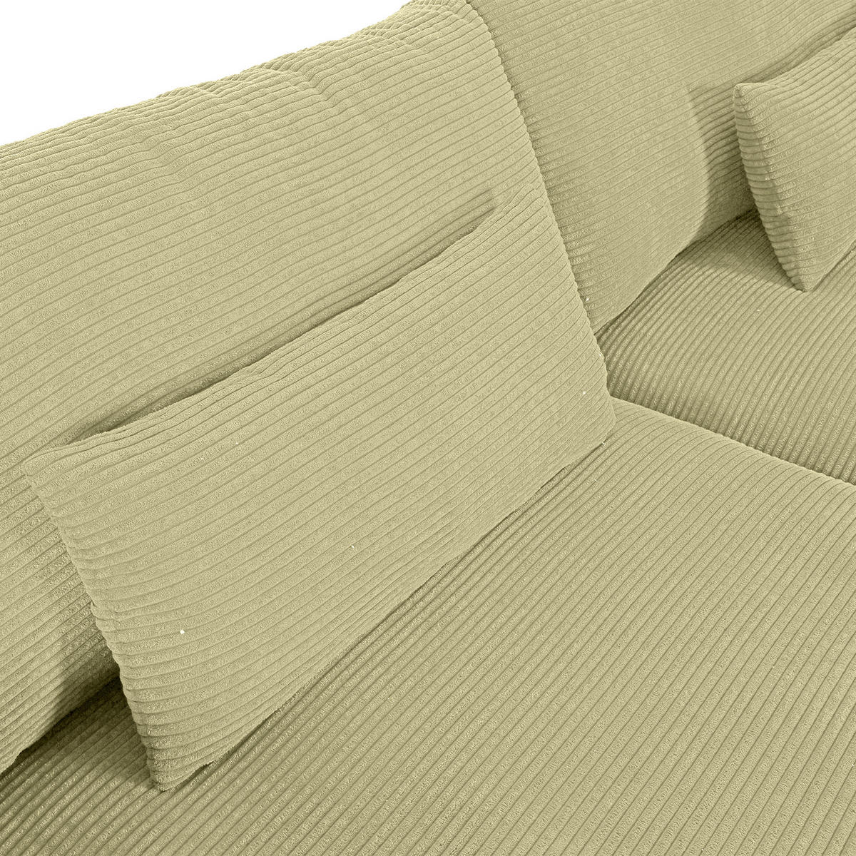 BIGSOFA Cord Hellgrün  - Schwarz/Hellgrün, KONVENTIONELL, Kunststoff/Textil (260/66/115cm) - Carryhome