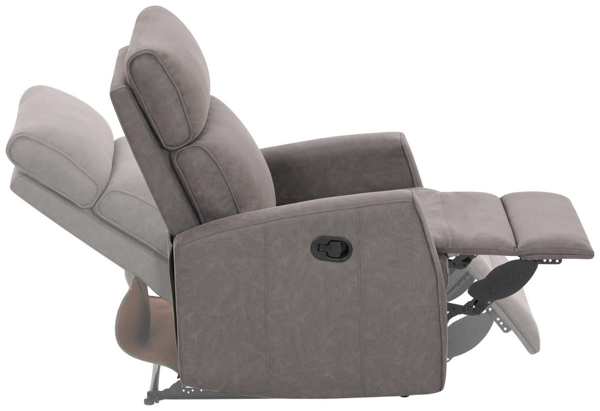 RELAXSESSEL Mikrofaser    - Schwarz/Grau, KONVENTIONELL, Kunststoff/Textil (73/105/93cm) - Xora