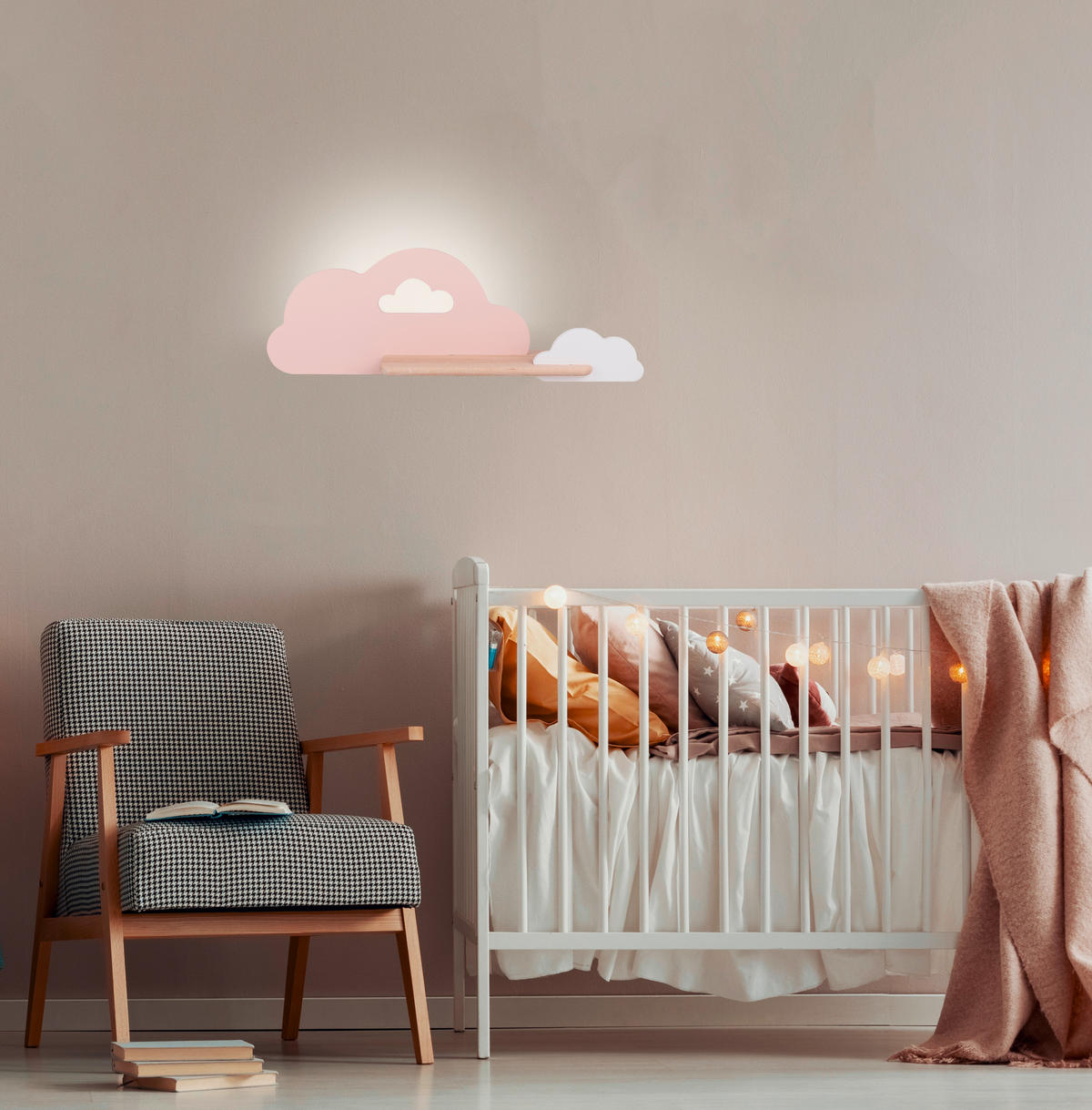 KINDERWANDLEUCHTE 53/12/18.5 cm   - Pink/Weiß, Basics, Holz/Holzwerkstoff (53/12/18.5cm)