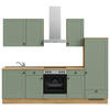 KÜCHENLEERBLOCK 270 cm   in Eichefarben, Grün  - Eichefarben/Schwarz, MODERN, Holzwerkstoff/Metall (270cm) - Nobilia