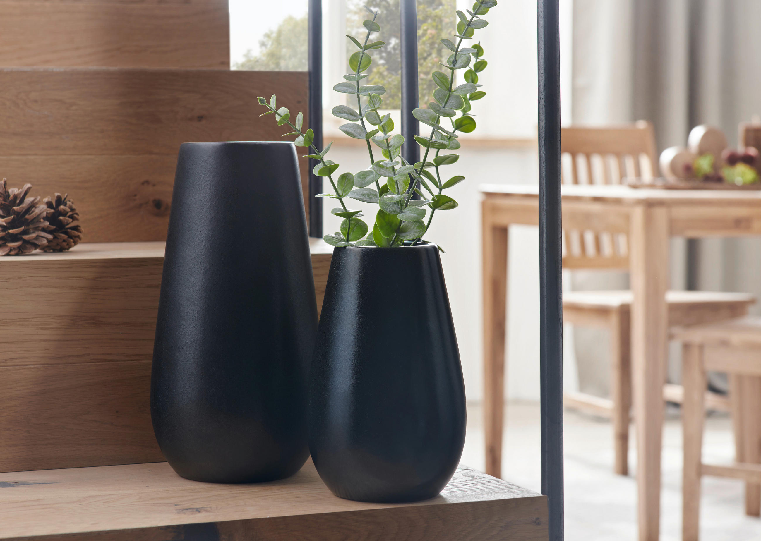 VÁZA, keramika, 28 cm - čierna, Basics, keramika (16/16/28cm) - Ritzenhoff Breker