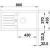 SPÜLE 524233  - Anthrazit, Basics, Stein (86/18/43,5cm) - Blanco