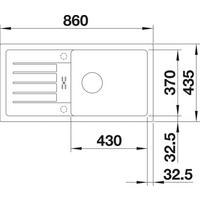 SPÜLE 524233  - Anthrazit, Basics, Stein (86/18/43,5cm) - Blanco
