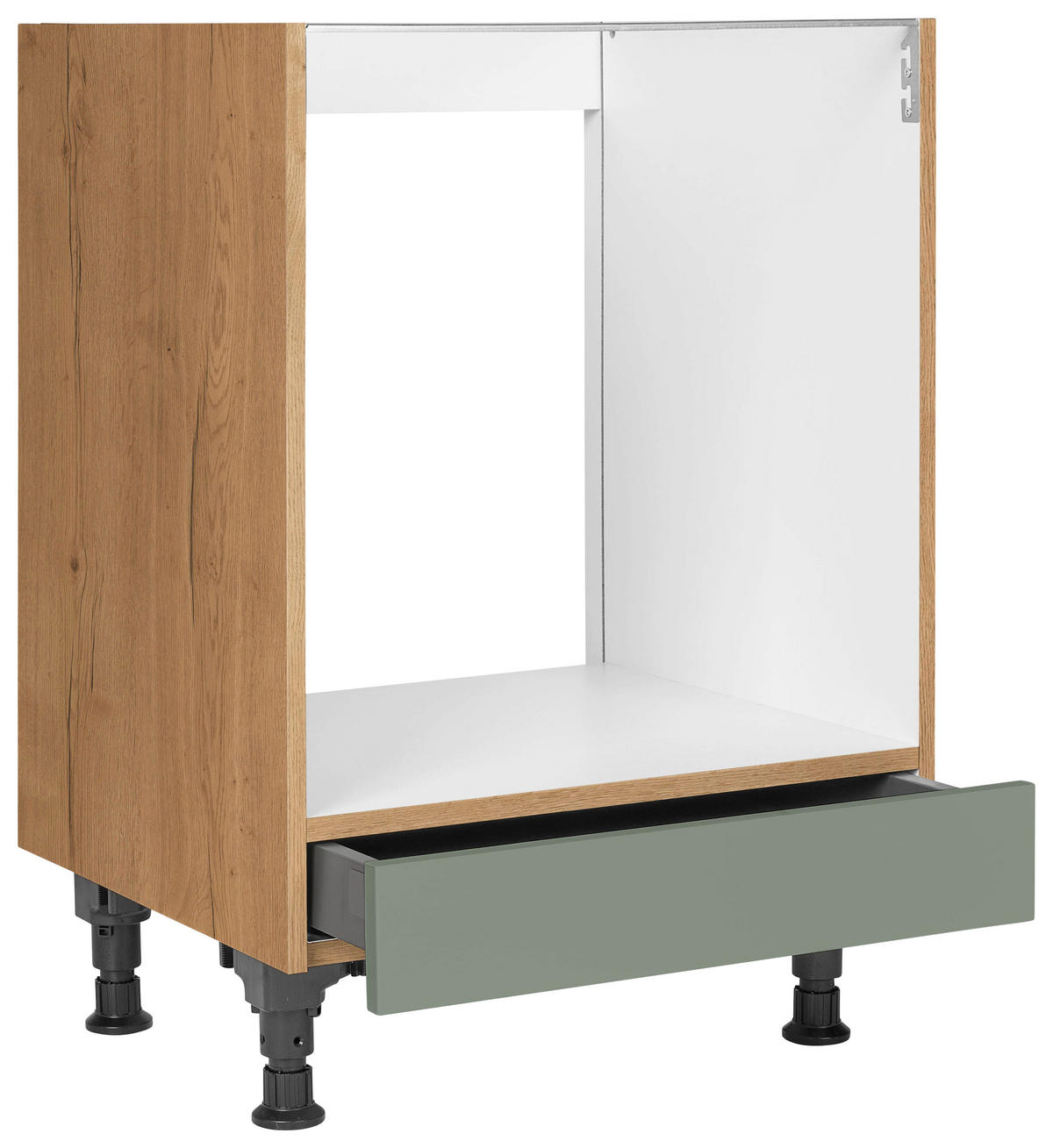 HERDUMBAUSCHRANK 60/87/56 cm  in Grün, Eichefarben  - Eichefarben/Grün, MODERN, Holzwerkstoff (60/87/56cm) - Nobilia