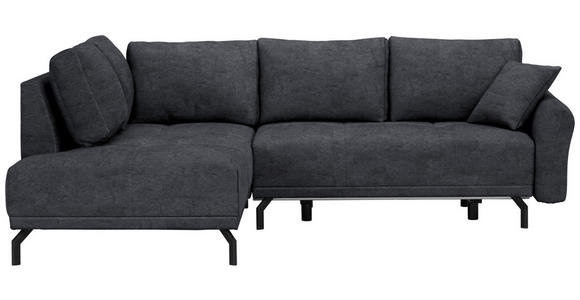 ECKSOFA in Webstoff Anthrazit  - Anthrazit/Schwarz, LIFESTYLE, Textil/Metall (191/250cm) - Carryhome