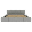 POLSTERBETT 200/200 cm,  in Silberfarben, Lattenrost, Bettkasten,  - Silberfarben/Schwarz, Design, Holz/Textil (200/200cm) - Xora