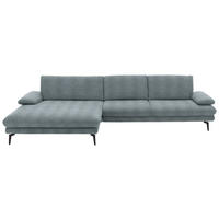 ECKSOFA in Chenille Blaugrau  - Blaugrau/Schwarz, Design, Textil/Metall (180/310cm) - Dieter Knoll