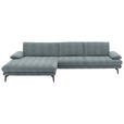 ECKSOFA  in Chenille Blaugrau  180/310 cm  - Blaugrau/Schwarz, Design, Textil/Metall (180/310cm) - Dieter Knoll