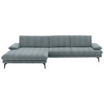 ECKSOFA  in Chenille Blaugrau  180/310 cm  - Blaugrau/Schwarz, Design, Textil/Metall (180/310cm) - Dieter Knoll