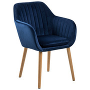 ARMLEHNSTUHL Dunkelblau - Dunkelblau, Design, Holz/Textil (57/83/59cm) - Ambia Home