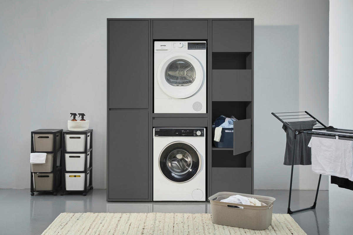 MEHRZWECKSCHRANK 50/210/67,5 cm  in Anthrazit  - Anthrazit, Basics, Holzwerkstoff (50/210/67,5cm) - Xora