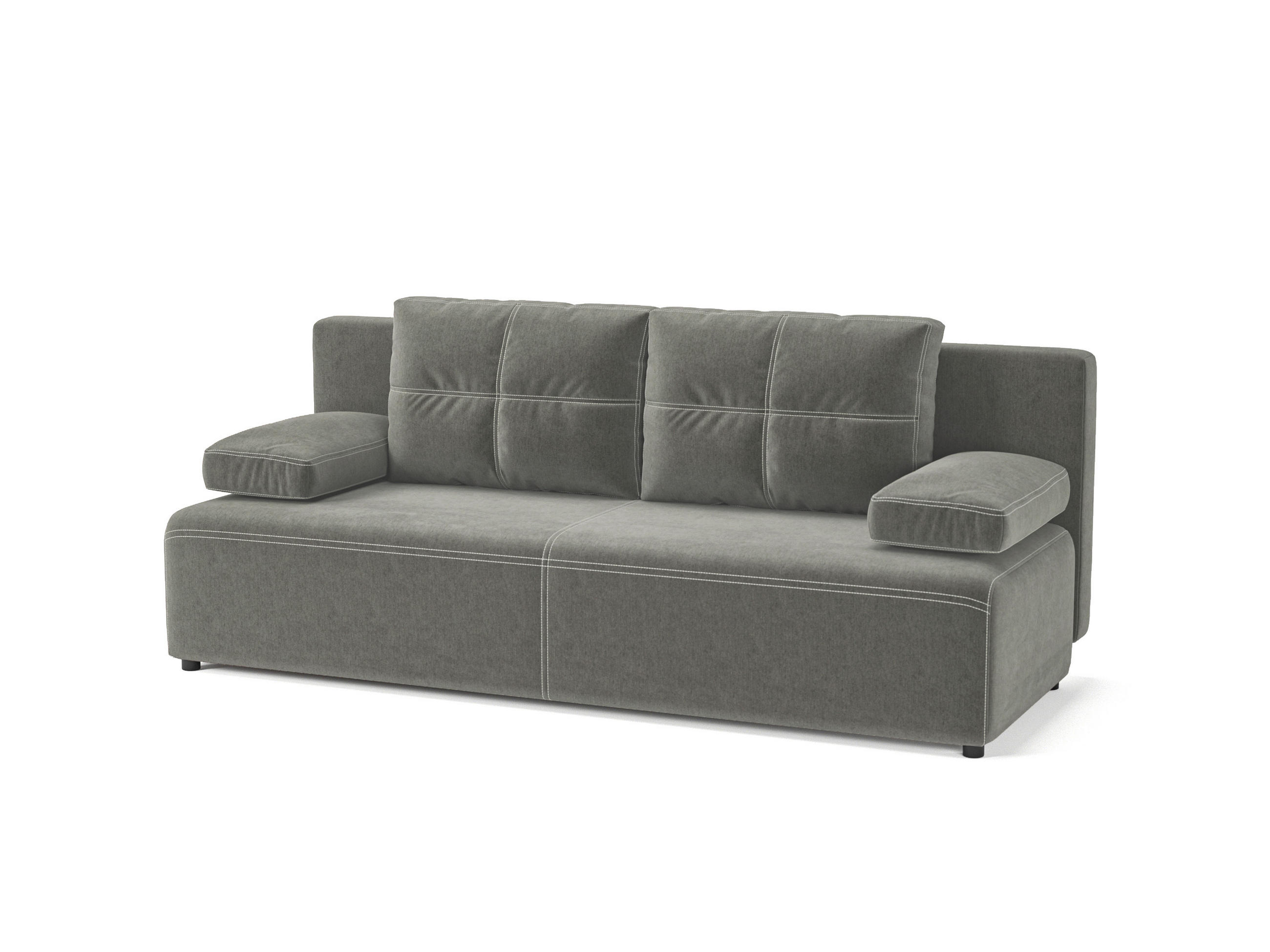 SCHLAFSOFA Flachgewebe Taupe  - Taupe/Schwarz, Design, Kunststoff/Textil (200/88/86cm) - MID.YOU