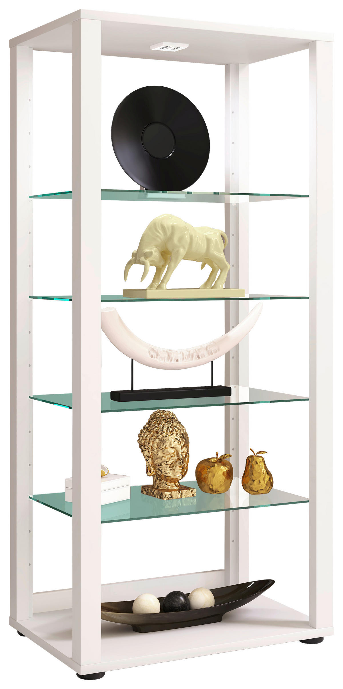 VITRINE in Weiß  - Schwarz/Weiß, MODERN, Glas/Holzwerkstoff (51,8/114,5/34,8cm) - MID.YOU