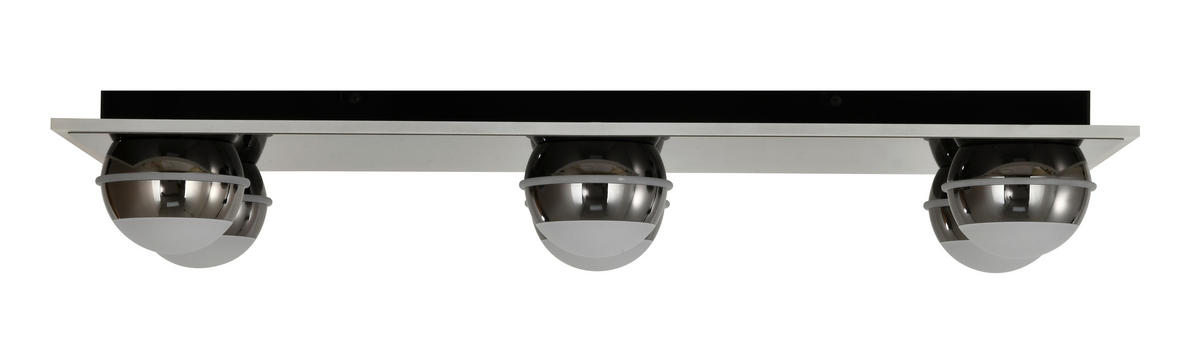 LED-DECKENLEUCHTE Biarritz 74/32/12,5 cm  - Schwarzchrom, Design, Kunststoff/Metall (74/32/12,5cm)