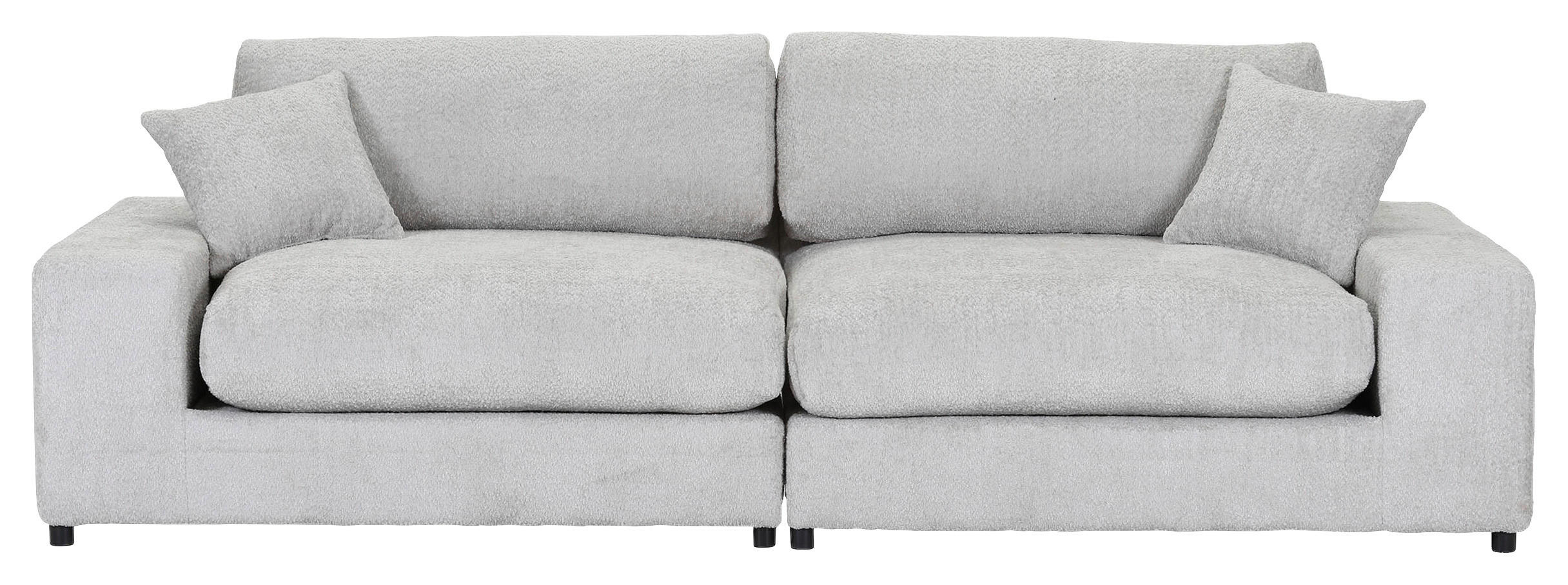 MEGASOFA Struktur, Bouclé Greige  - Greige/Schwarz, MODERN, Kunststoff/Textil (270/76/125cm) - Landscape
