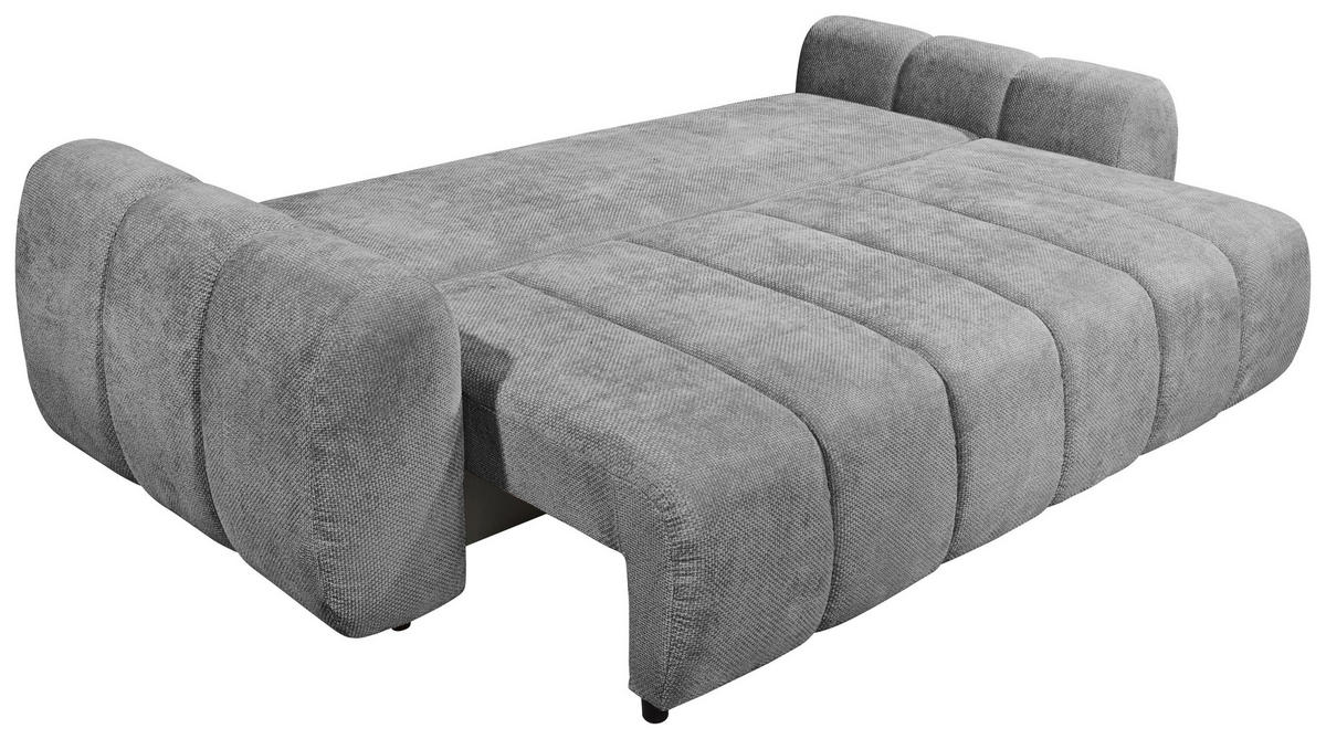 SCHLAFSOFA in Webstoff Grau  - Schwarz/Grau, Design, Kunststoff/Textil (256/76/112cm) - MID.YOU