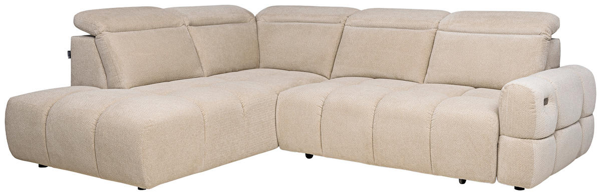 KUTNA GARNITURA tekstil  bež   - bež/crna, Moderno, tekstil/plastika (223/110/270cm)