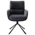 ARMLEHNSTUHL  in Stahl Webstoff  - Anthrazit/Schwarz, Design, Textil/Metall (62/92/65cm) - Novel