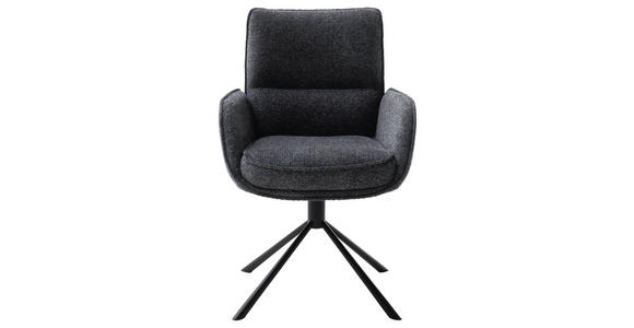 ARMLEHNSTUHL  in Stahl Webstoff  - Anthrazit/Schwarz, Design, Textil/Metall (62/92/65cm) - Novel