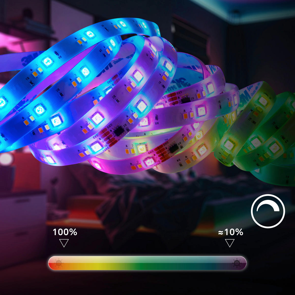 LED SZALAG 500 cm  - fehér, Basics, műanyag (500cm)