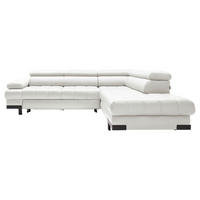 ECKSOFA in Echtleder Weiss  - noir/blanc, Modern, cuir/métal (263/223cm) - Welnova