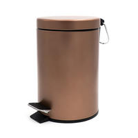 TRETEIMER 5 l  Metall  - Edelstahlfarben/Dunkelbraun, Basics, Kunststoff/Metall (20,5/27,2/20,5cm) - Sadena