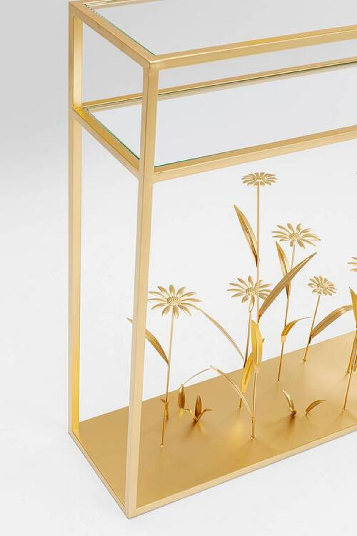 KONSOLENTISCH Goldfarben  - Goldfarben, Design, Glas/Metall (100/25/85cm) - Kare-Design