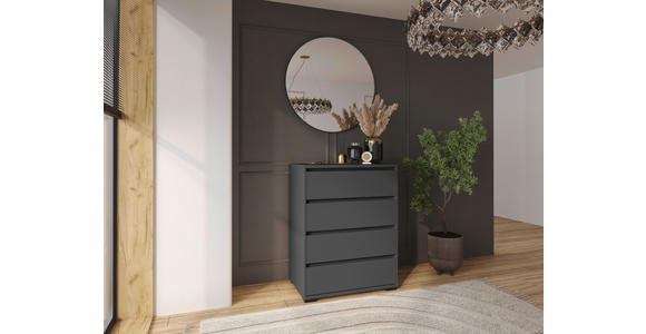 KOMMODE in 80/103/48 cm - Anthrazit, Design, Holzwerkstoff/Kunststoff (80/103/48cm) - Carryhome
