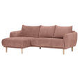 ECKSOFA Altrosa Flachgewebe  - Buchefarben/Altrosa, KONVENTIONELL, Holz/Textil (144/230cm) - Carryhome