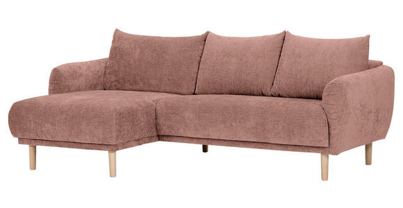 ECKSOFA Altrosa Flachgewebe  - Buchefarben/Altrosa, KONVENTIONELL, Holz/Textil (144/230cm) - Carryhome