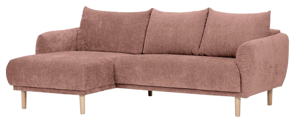 HÖRNSOFFA i flatväv gammelrosa  - bokfärgad/gammelrosa, Klassisk, trä/textil (144/230cm) - Livetastic