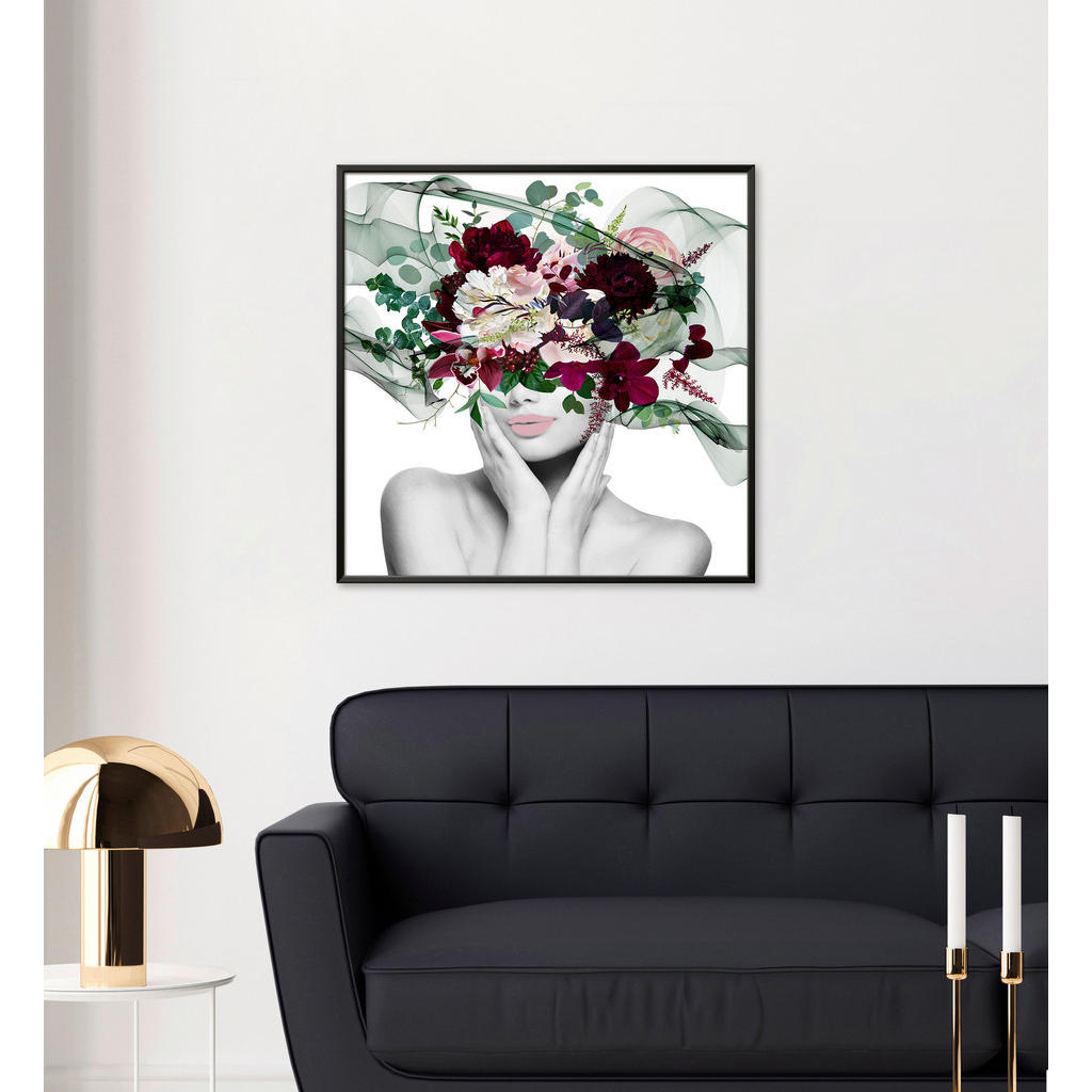 Thumbnail - Monee Kunstdruck Heavenly Perfection IV, Grau, Grün, Rosa, Bordeaux, Papier, quadratisch, 50x50 cm, Bilder und Zubehör, ...