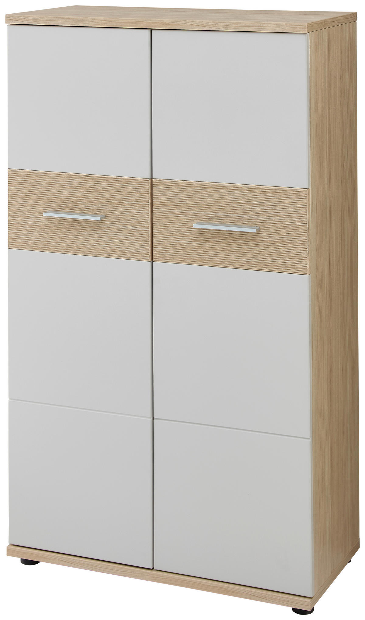 FÉLMAGAS SZEKRÉNY 75/129/38 cm  - kasmírszínű/krómszínű, Konventionell, faalapú anyag/fém (75/129/38cm) - Stylife