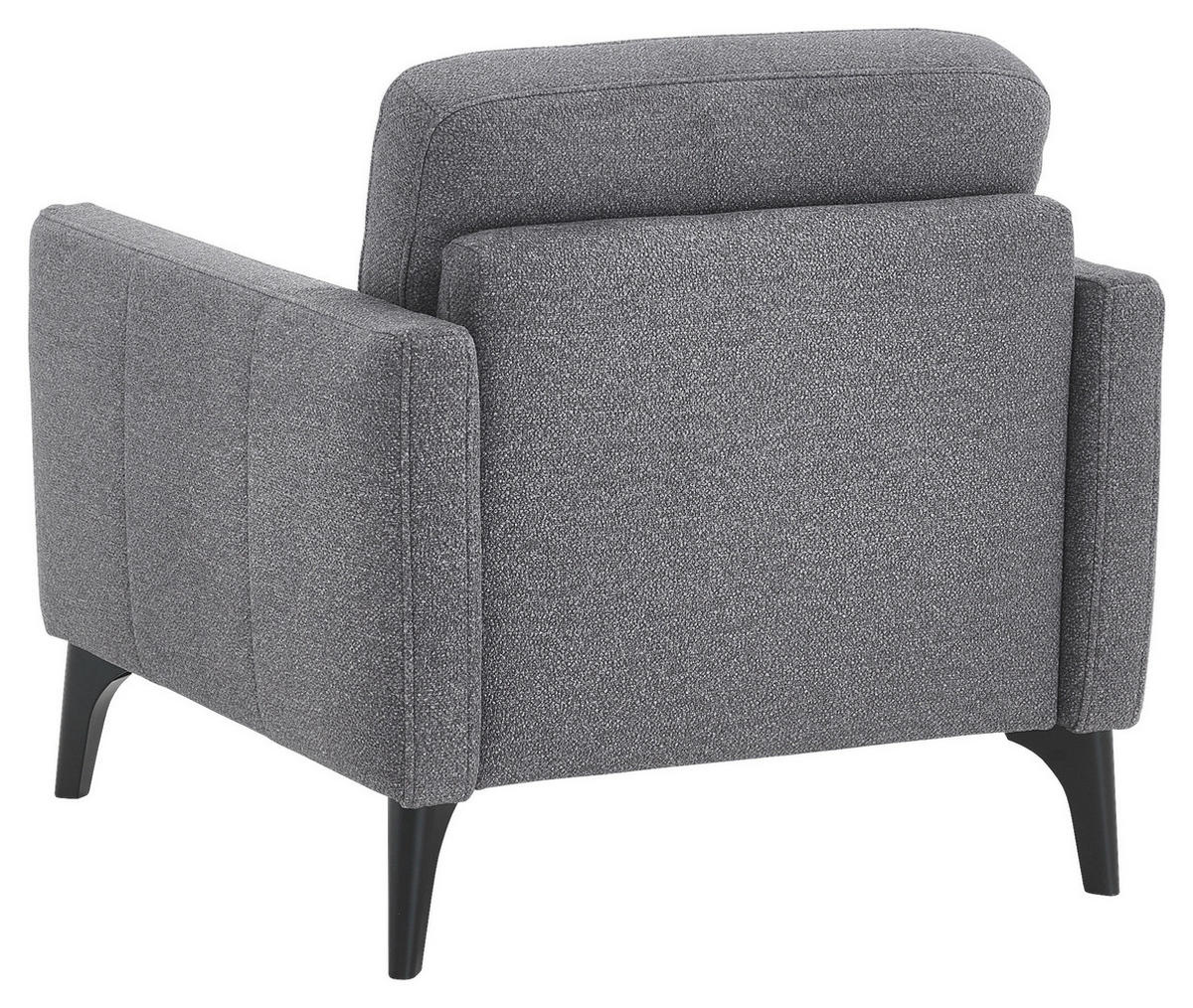 SESSEL in Flachgewebe Grau  - Schwarz/Grau, KONVENTIONELL, Textil/Metall (81/88/92cm) - Elegando