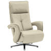 RELAXSESSEL in Leder Creme, Naturfarben  - Chromfarben/Creme, Design, Leder/Metall (77/110/87cm) - Valdera