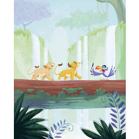 FOTOTAPETE THE LION KING WATERFALL  - Blau, Design, Textil (200/250cm) - Disney