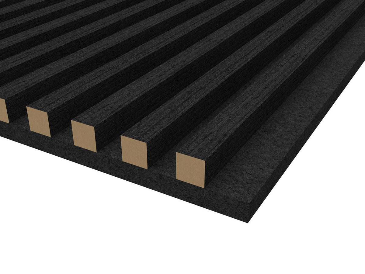 WANDPANEEL Schwarz  - Schwarz, Design, Holzwerkstoff/Kunststoff (41/41/2,1cm) - Livetastic