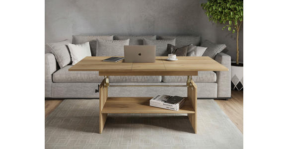 COUCHTISCH 110-140/65/51,5-61,5 cm rechteckig Eichefarben  - Eichefarben, KONVENTIONELL, Holzwerkstoff (110-140/65/51,5-61,5cm) - Xora