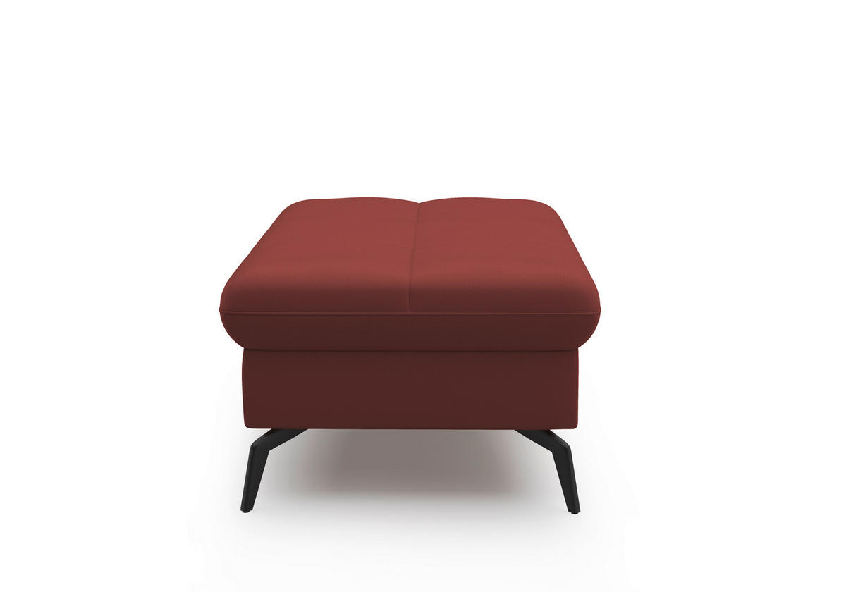 HOCKER in Leder Rotbraun  - Rotbraun/Schwarz, KONVENTIONELL, Leder/Metall (102/47/69cm) - Sit & More