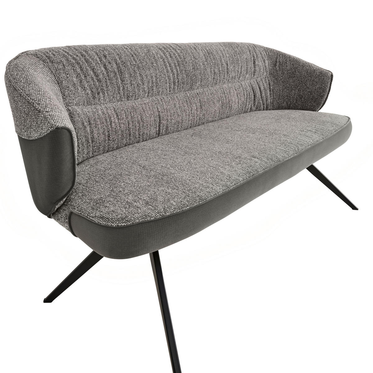 ČALÚNENÁ LAVICA, topoľ, sivá, čierna - čierna/sivá, Lifestyle, kov/drevo (180/86/71cm) - Livetastic