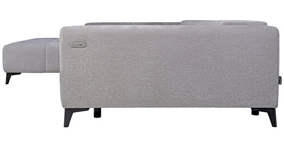 ECKSOFA  in Chenille Hellgrau  222/279 cm  - Hellgrau/Schwarz, KONVENTIONELL, Kunststoff/Textil (222/279cm) - Hom`in