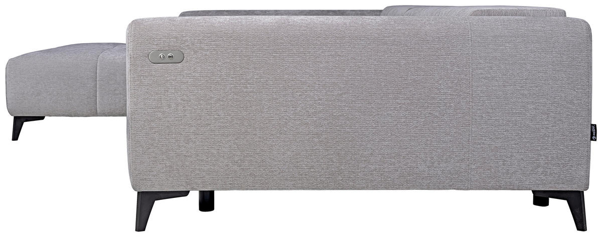 HÖRNSOFFA i chenille ljusgrå  - ljusgrå/svart, Klassisk, textil/plast (222/279cm) - MID.YOU