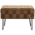 HOCKERBANK 72/49/42 cm Samt Braun  - Schwarz/Braun, Trend, Textil/Metall (72/49/42cm) - Xora