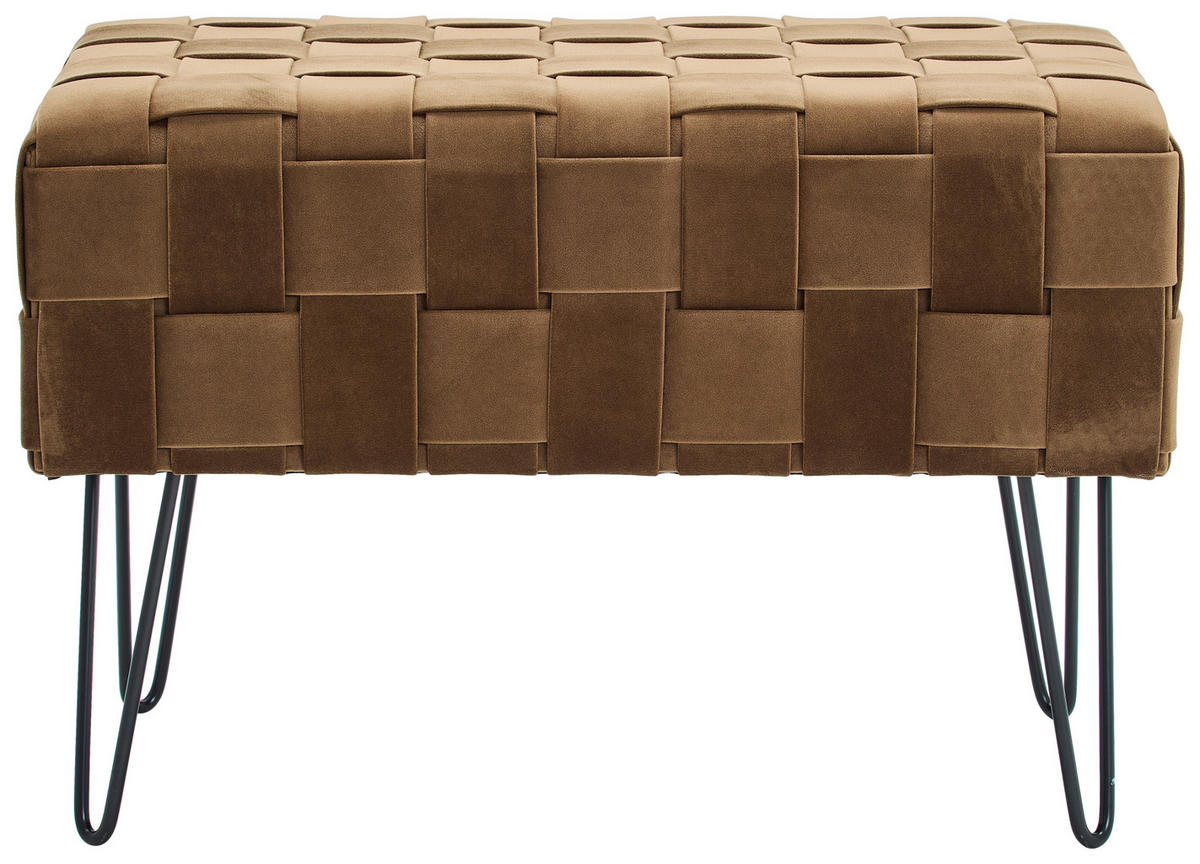 DLHÁ TABURETKA, kov, textil, 72/49/42 cm - hnedá/čierna, Trend, kov/textil (72/49/42cm) - Xora