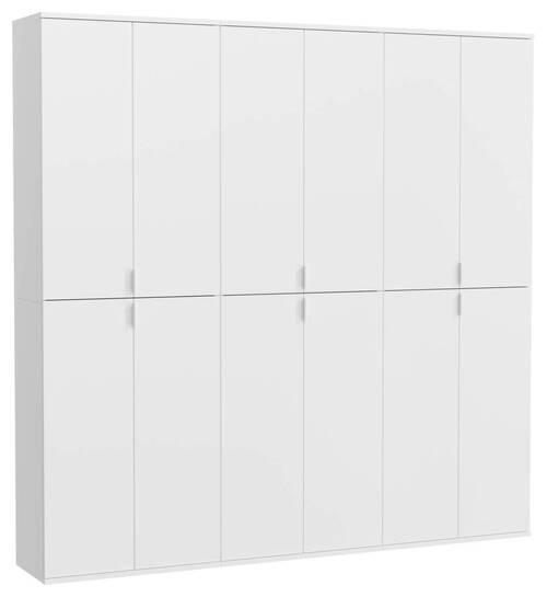 DREHTÜRENSCHRANK 183/193/34 cm 12-türig Weiß  - Chromfarben/Weiß Hochglanz, MODERN, Holzwerkstoff/Metall (183/193/34cm) - MID.YOU